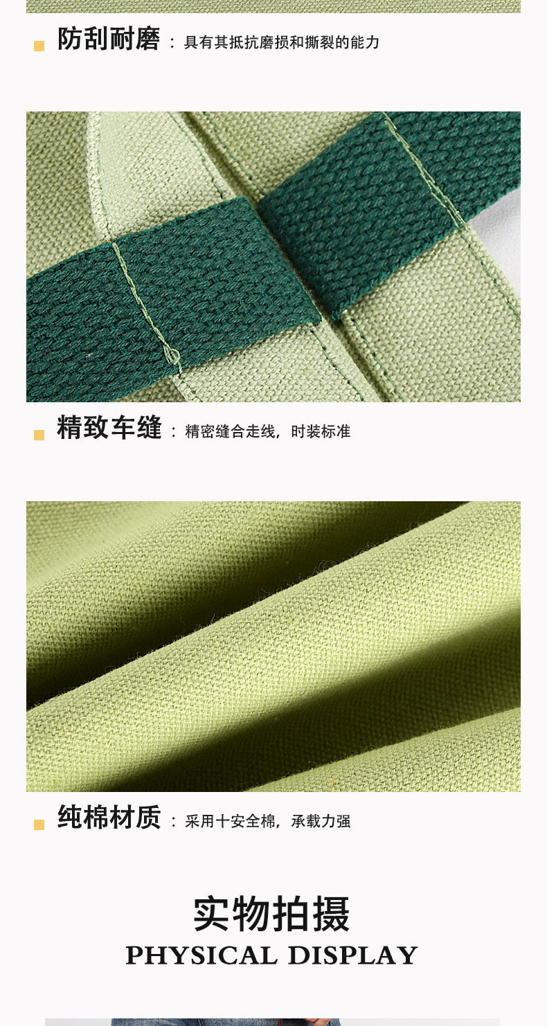 Color blocked canvas bag made of pure cotton for DIY
