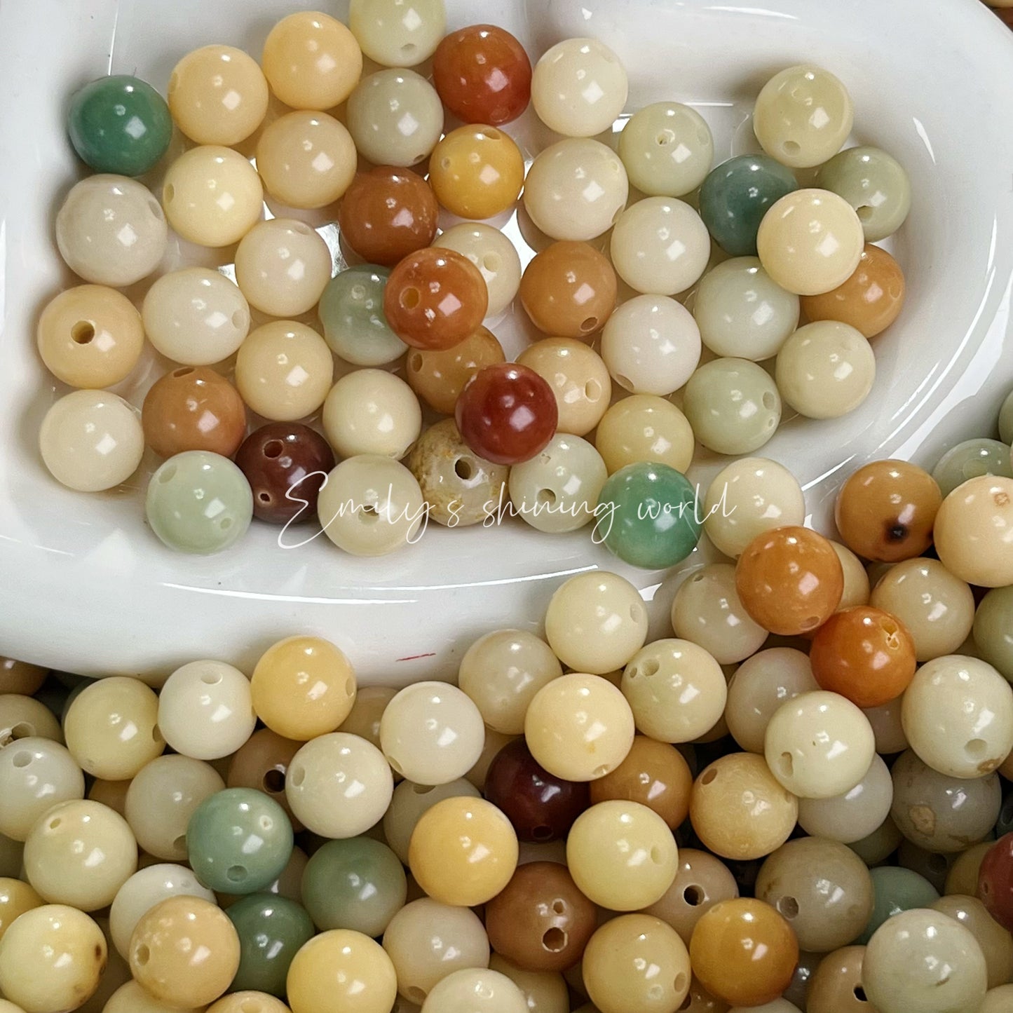 【C249】🌳 Glass Forest Beads Light/ Dark Colors