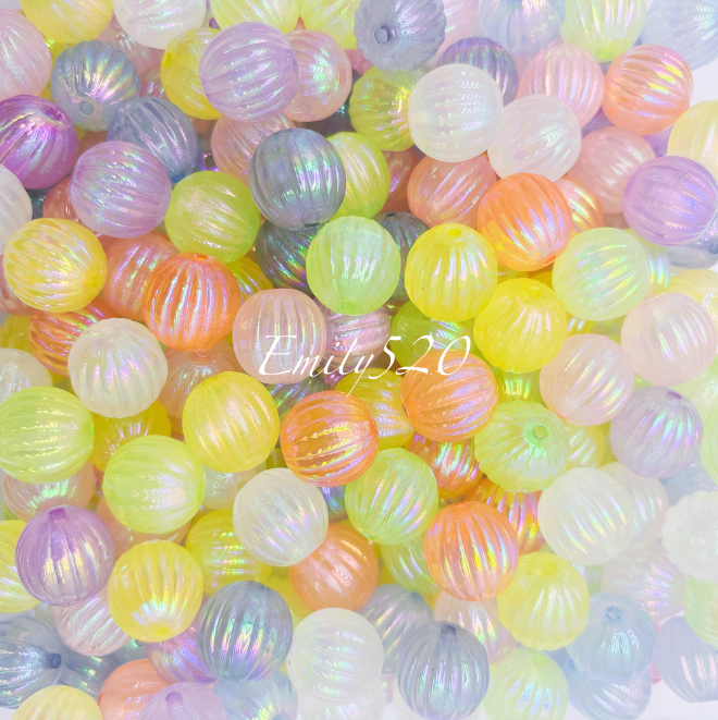 【C357】💎Acrylic Luminous Pumpkin Beads 16 MM