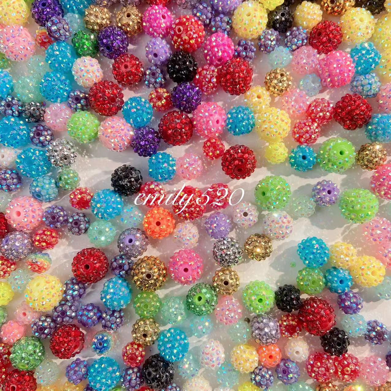 【C218】🏵️10-12-14-16-18 MM Rhinestone Beads Mix