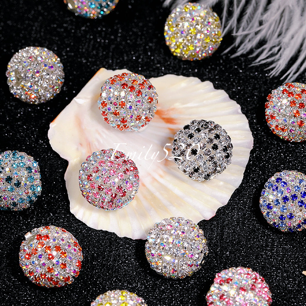 【C298】3.2-Restock💎 Luxury Clawchain Rhinestone Round Beads