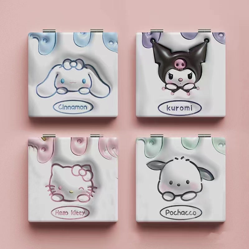 👩🏼‍❤️‍👩🏼 Sanrio Leather Portable Double-sided Mirror