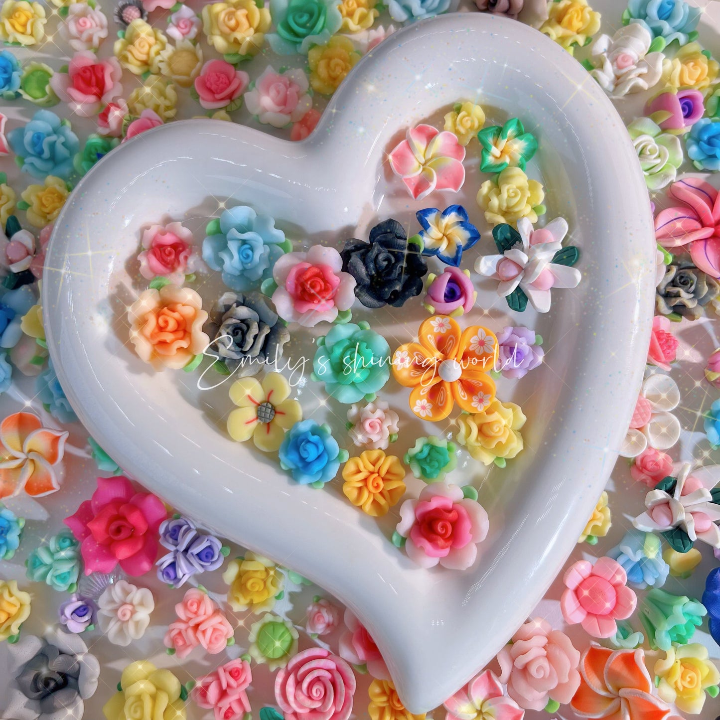 【A567】6.4-Restock!🏵️ 3D High Quilty Clay Diy Flower Multiple Design Mixed (With Holes)